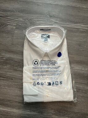 Lands' End White Men's Dress Shirt 18 1/2-35